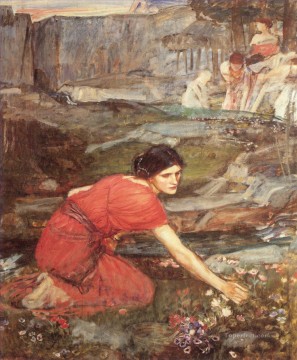 greek Painting - Maidens picking study Greek female John William Waterhouse